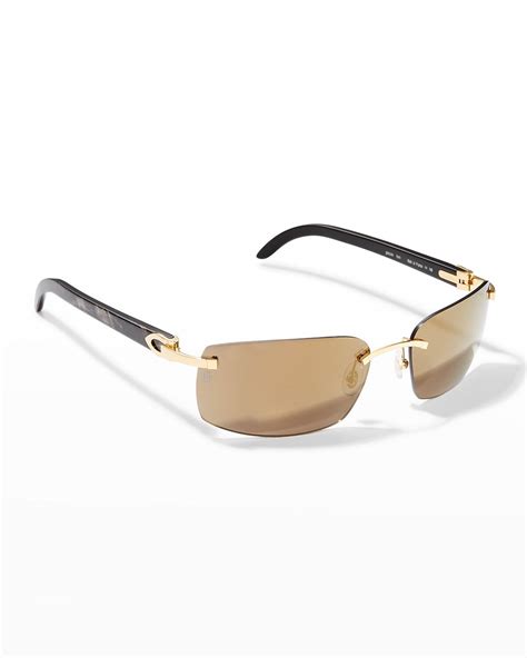 rimless rectangle sunglasses cartier